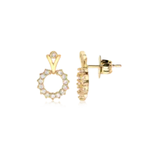 Brinco Círculo Vazado Zircônia Folheado a Ouro 18k