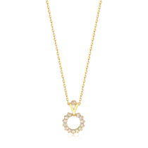 Pingente Círculo Vazado Zircônia Folheado a Ouro 18k