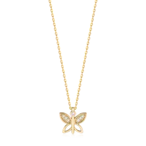 Pingente Borboleta Zircônia Folheado a Ouro 18k