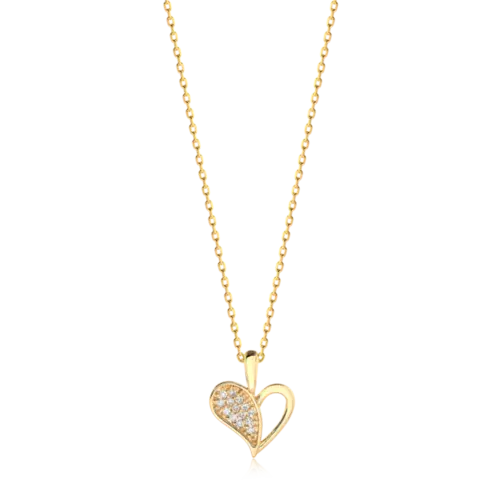 Pingente Coração Zircônia Folheado a Ouro 18k