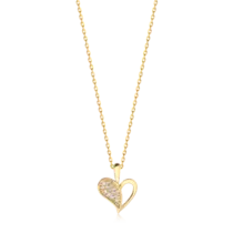 Pingente Coração Zircônia Folheado a Ouro 18k