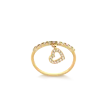 Anel Coração Vazado Zircônia Folheado a Ouro 18k