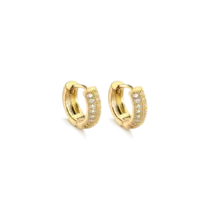 Argola Click Zircônia 10mm Folheada a Ouro 18k