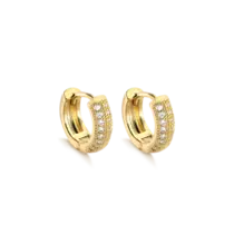 Argola Click Zircônia 12mm Folheada a Ouro 18k