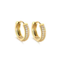 Argola Click Zircônia 14mm Folheada a Ouro 18k
