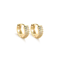 Argola Click 11mm Zircônias Folheada a Ouro 18k