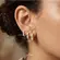 Argola Click Formato Coração Zircônia 15mm Folheada a Ouro 18k