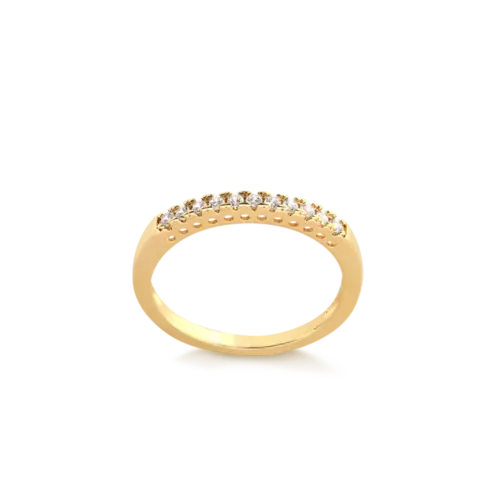 Anel Aparador Zircônia Folheado a Ouro 18K