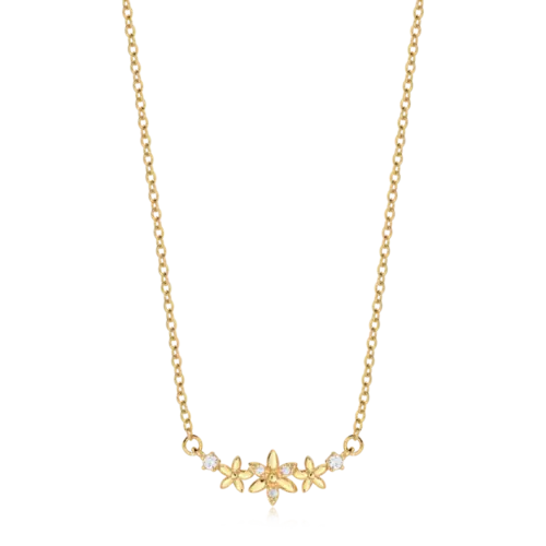 Gargantilha Flores Zircônia Folheada a Ouro 18k