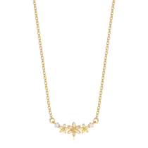 Gargantilha Flores Zircônia Folheada a Ouro 18k