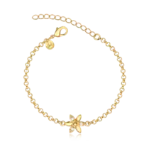 Pulseira Flor Zircônia Folheada a Ouro 18k